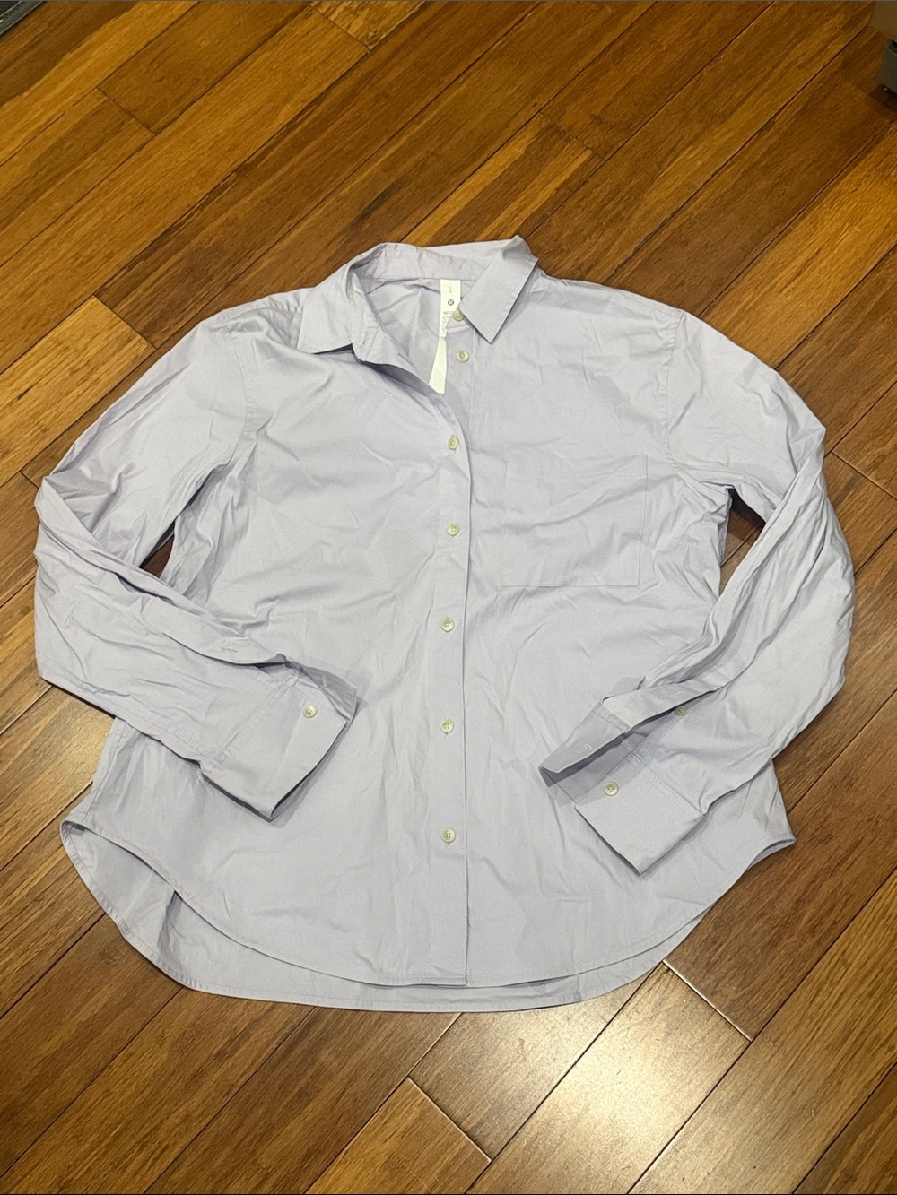 Lululemon Relaxed -Fit Cotton-Blend Poplin Button-Down Shirt LILE size L